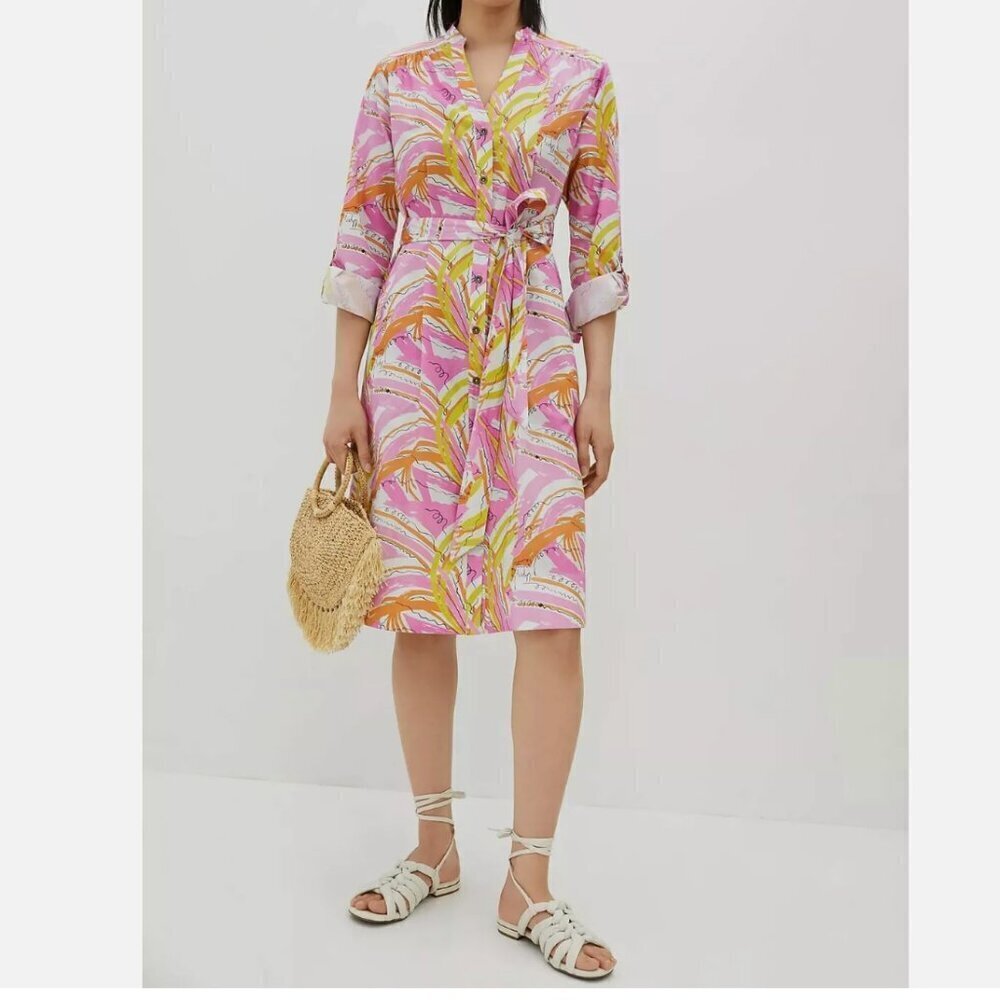 Vera for Anthropologie Size XS Multicolor Confetti Midi Button Front Dress